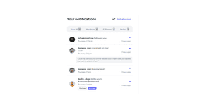 Notifications Card for Social Media Using Tailwind UI