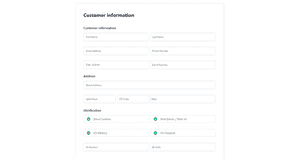 Form Input Costumer Information - Tailwind Component