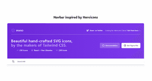 Navbar inspired by Heroicons - Tailwind Component