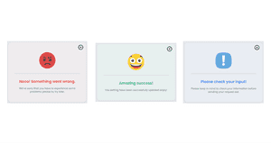Toast Notifications with Large Icon - Tailwind Component