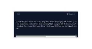 Copy Code Block Using Tailwind UI